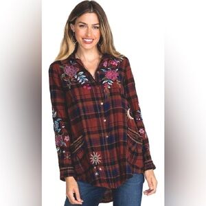 Johnny Was Cordelia Painters Smock Button Down Shirt | Size XS